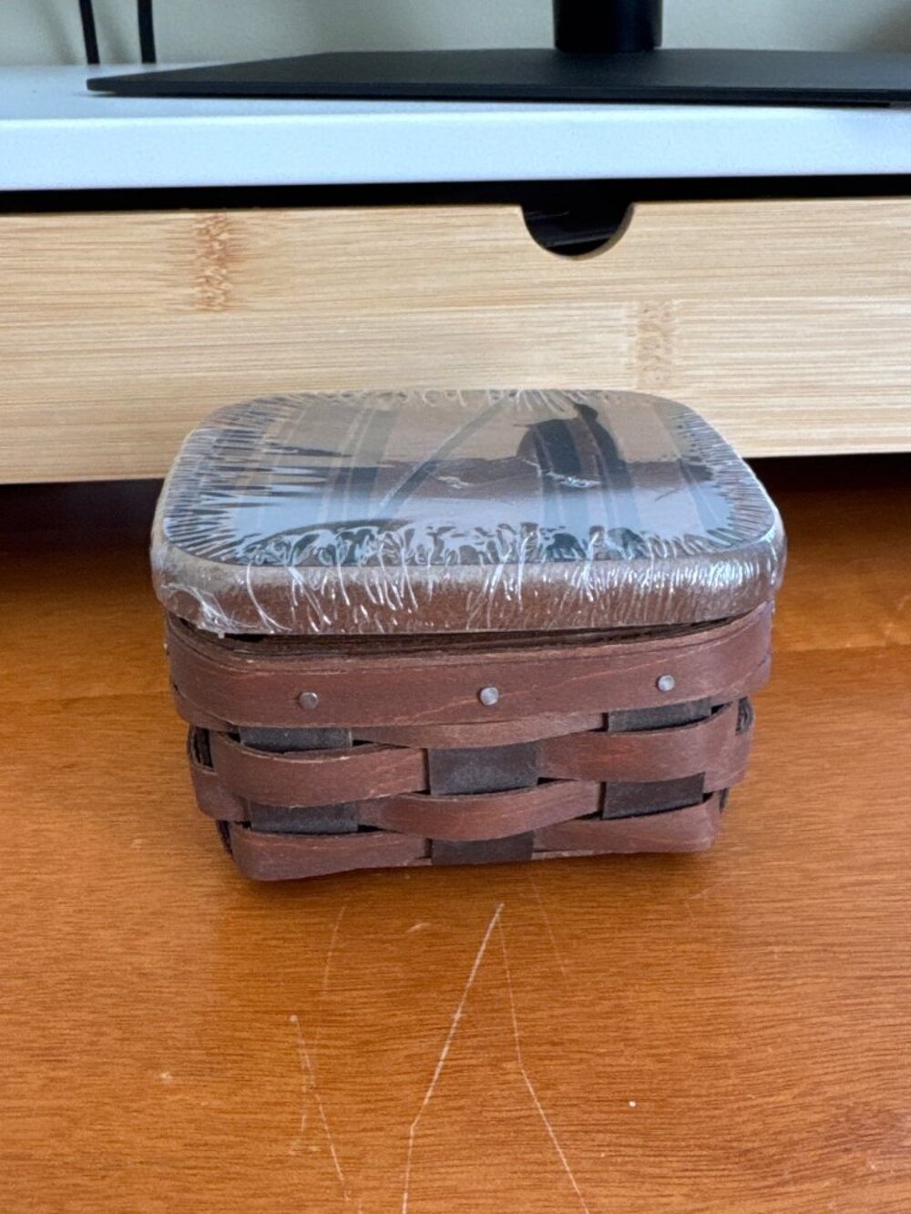 Longaberger Chocolate Swirl Handmade Basket Lid Plastic Insert Set 3 Piece 2015 - Picture 11 of 11